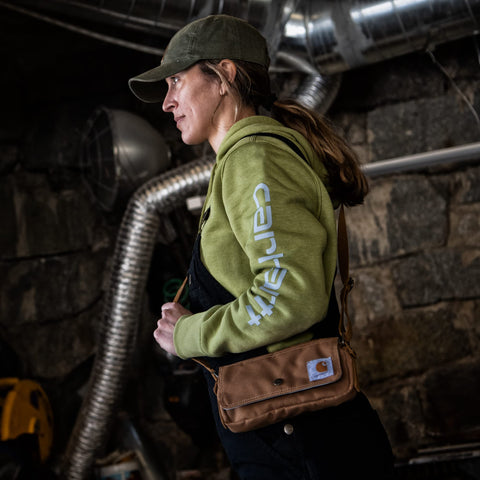 Carhartt Crossbody Horizontal Bag, Carries as a Crossbody or Waist Pack with Removable Strap, Black Carhartt