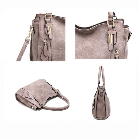 Women Tote Bag Handbags PU Leather Fashion Hobo Shoulder Bags with Adjustable Shoulder Strap, M, Khaki-C ITSCOSY
