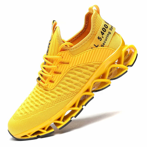 Womens Running Shoes Blade Tennis Walking Fashion Sneakers Breathable Non Slip Gym Sports Work Trainers Yellow Kundork