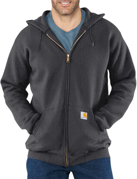 Carhartt mens Loose Fit Midweight Full-zip Sweatshirt fashion hoodies, Carbon Heather, X-Large US