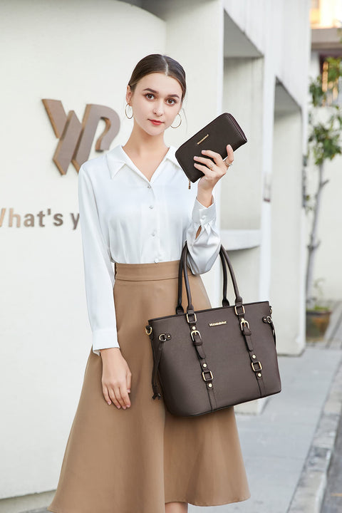 Montana West Tote Bag for Women Handbags Tote Purse with Wallet Set Shoulder Satchel Bag for Women 3pcs MWC3-C032WCF Montana West