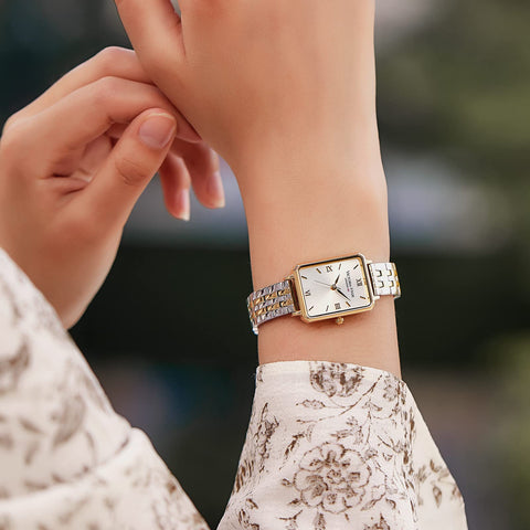VICTORIA HYDE Women Watches Green Mother of Pearl Dial Ladies Wristwatches Genuine Leather Strap Classic Rectangular Case (Sliver) VICTORIA HYDE