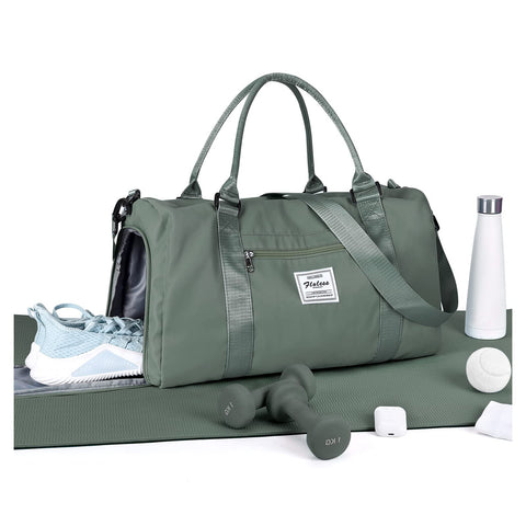 Gym Bag Womens Mens with Shoes Compartment and Wet Pocket,Travel Duffel Bag for Plane,Sport Gym Tote Bags Swimming Yoga,Waterproof Weekend Overnight Carry on Bag Hospital Holdalls WISEPACK