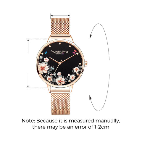VICTORIA HYDE Analog Quartz Women Watches Rose Gold Stainless Steel Mesh Band Casual Dress Floral Dial Wristwatch for Lady VICTORIA HYDE