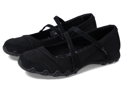 Skechers Women's Bikers MC - Get Up Mary Jane Flat, Black, 8 M US