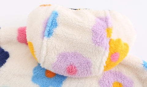 Girl's Jacket Kids Full Zip Ultra Soft Sherpa Fleece Hoodie Sweatshirt Sunflower Floral 7-8Years