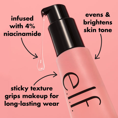 e.l.f. Power Grip Primer + 4% Niacinamide, Gel-Based & Hydrating Face Primer, Evens Skin & Brightens, Grips Makeup, Vegan & Cruelty-Free, 0.8 Fl Oz e.l.f.