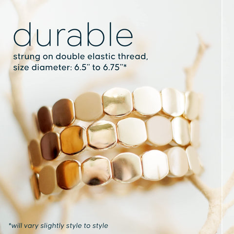 Cedar and Ink Stackable Bracelets, Tile Bracelets for Women, Stackable Enamel Bracelets, Enamel Bangle Bracelet, Gifts for Women - Gold Honeycomb Cedar and Ink
