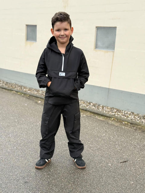 fioukiay Boys Half-Zipper Athletic Sweatsuits Clothing Set 9 Years Old 2-Piece Windsuit Long Sleeve Hoodie And Pants Outfit Fall Winter Black 9 Y