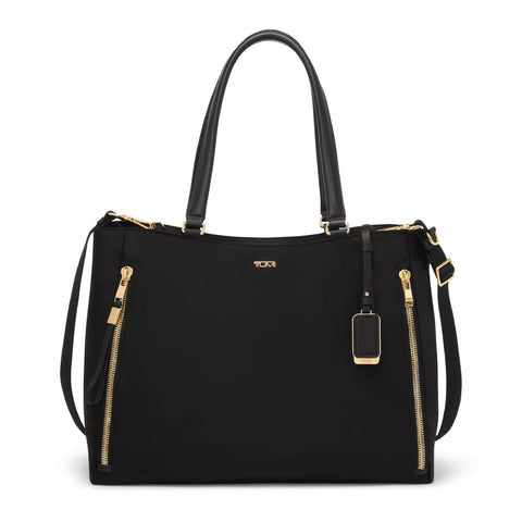TUMI - Voyageur Valetta Large Tote - Men's & Women's Tote Bag - Tote Handbags for Everyday Use & Work - Black & Gold Hardware TUMI