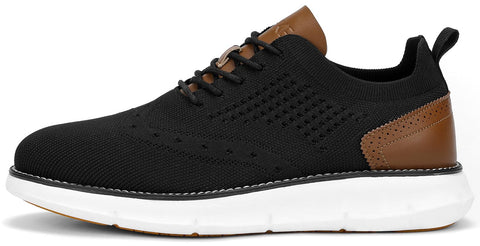 SVNKE Men's Fashion Dress Shoes Casual Oxfords Sneakers Business Breeze Tennis Comfortable Breathable Lightweight Walking Black 11.5