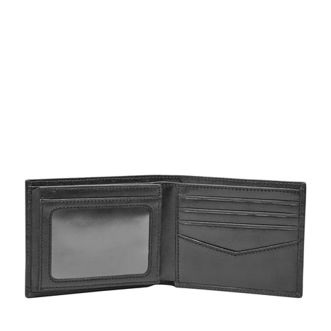 Fossil Men's Ryan Leather RFID-Blocking Bifold with Flip ID Wallet, Black, (Model: ML3729001) Fossil