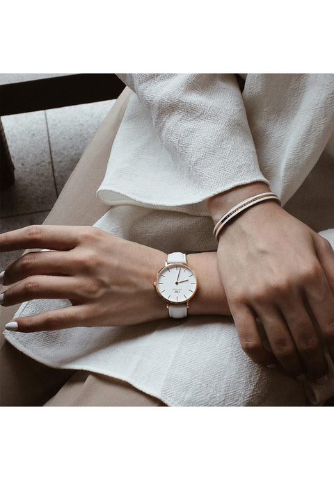 Daniel Wellington Petite Bondi 28mm Women's Watch, Leather Rose Gold Watch for Women Daniel Wellington