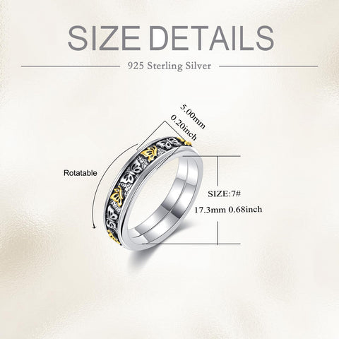 SHEAISRS Butterfly Rings 925 Sterling Silver Various Flying Butterflies Rings for Women Anxiety Relieve Spinner Statement Rings Jewelry for Her SHEAISRS