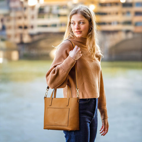 Kattee Soft Genuine Leather Tote Bags for Women, Shoulder Purses and Handbags, Casual Work Top Handle Kattee