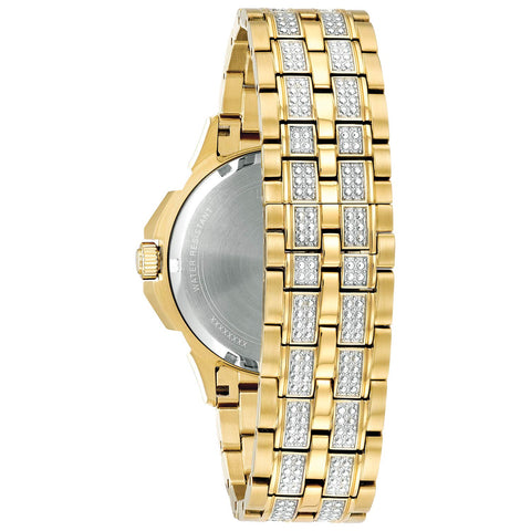Bulova Men's Crystals Octava Gold Tone Stainless Steel 6-Hand Multi-Function Quartz Watch Style: 98C126 Bulova
