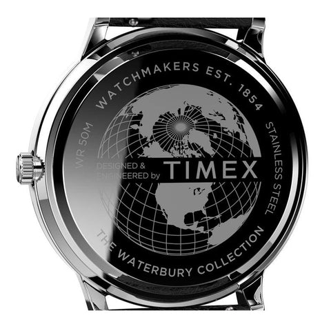 Timex Men's Waterbury Classic Day-Date 40mm TW2U88400VQ Quartz Watch, Black/Silver-Tone/White Timex