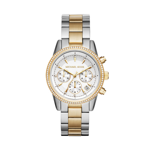 Michael Kors Ritz Chronograph Two-Tone Stainless Steel Women's Watch (Model: MK6474) Michael Kors