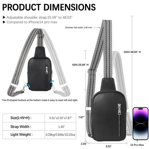 CLUCI Small Sling Bag for Women 2024 Vegan Leather Crossbody Chest Bags Trendy, Women's Fanny Pack CLUCI