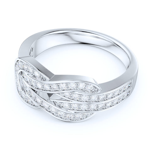 PRSTANI Sterling Silver Tie the Love Knot Full of Simulated Round Brilliant Cut Diamonds Promise Ring Wedding Band (5.5) PRSTANI