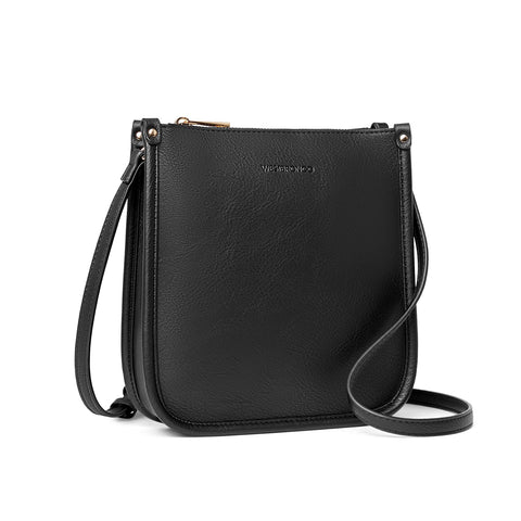 WESTBRONCO Small Crossbody Bag for Women Purses Satchel Shoulder Bags Wristlet Clutch Handbags (Leather Z-Black) WESTBRONCO