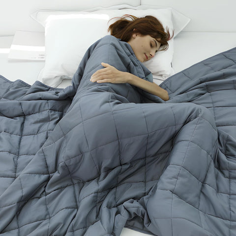 Weighted Idea Weighted Blanket for Adults (Dark Grey,48"x72",15lbs) Cooling Breathable Heavy Blanket with Premium Glass Beads All-Season Soft Thick Blanket Weighted Idea