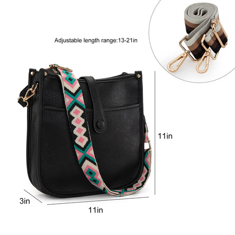 Montana West Crossbody Bags for Women Leather Hobo Cross Body Boho Purses Shoulder Bucket Handbags with Adjustable Strap,MWC-177BK Montana West