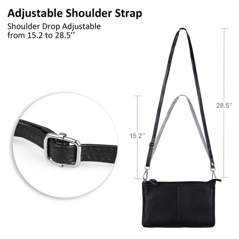 befen Black Women's Genuine Leather Wristlet Clutch Crossbody Phone Bags Wallet Purses and Handbags for Women, Fit Phone 14 Pro Max befen