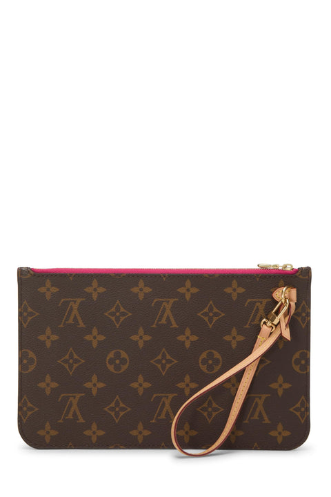 Louis Vuitton, Pre-Loved Monogram Canvas Neverfull Pouch MM NM, Pink Louis Vuitton