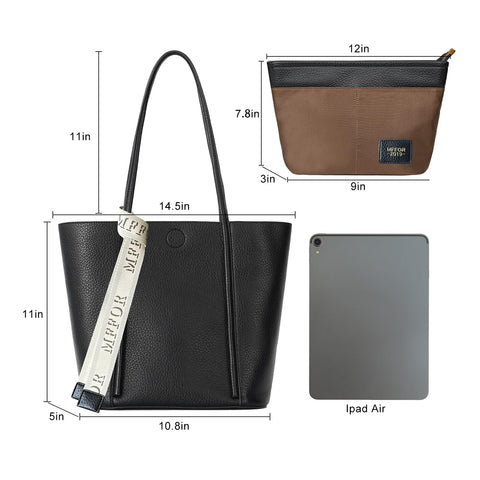 MFFOR Tote Bag, Soft Vegan Leather Tote Purse for women, Top Handle Shoulder Bag with Organizer Insert Bag. (Mocha) MFFOR