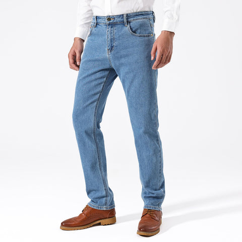 GAIAKOU baggy jeans for men slim fit plus size stretch light wash blue designer work man denim pants loose straight leg mens stretchy regular relaxed fit male carpenter elastic fashion new men's jeans