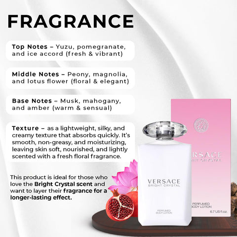 Versace Bright Crystal Perfumed Body Lotion for Women – 6.7 Ounces