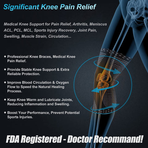 NEENCA Professional Knee Brace for Pain Relief, Medical Knee Support with Patella Pad & Side Stabilizers, Compression Knee Sleeve for Meniscus Tear, ACL, Joint Pain, Runner, Workout - FSA/HSA Eligible NEENCA