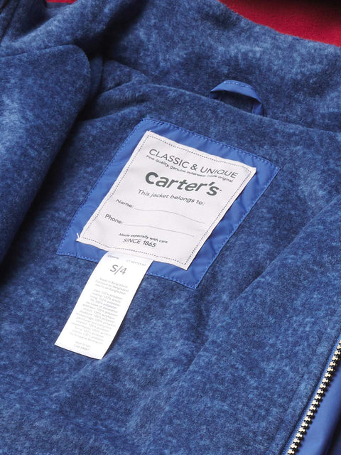 Carter's Toddler Little Boys' Fleece Jacket - Kids' Winter Outerwear - Blue 5-6