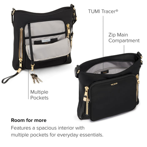 TUMI - Voyageur Tyler Crossbody - Women's Crossbody Bag for Everyday Use - Bags for Travel - Black/Gold TUMI