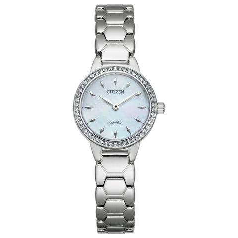 Citizen Quartz Womens Watch, Stainless Steel, Crystal, Silver-Tone (Model: EZ7010-56D) Citizen
