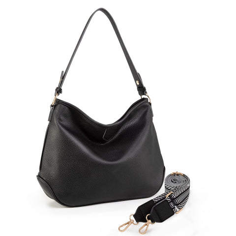 Montana West Hobo Bags for Women Purses and Handbags Top Handle Shoulder Bags with Adjustable Guitar Strap MWC-085BBK Montana West