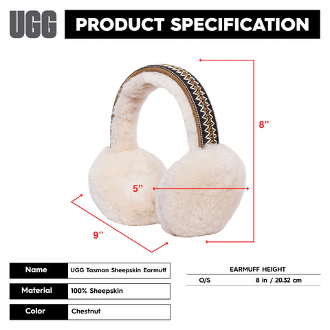 UGG Women's Sheepskin Tasman Earmuff, Chestnut, One Size UGG