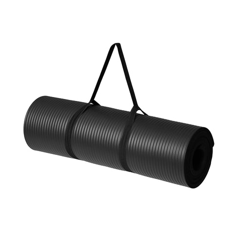 Amazon Basics 1/2 Inch Extra Thick Exercise Yoga Mat with Carrying Strap, Cushioned Support, for Fitness and Gym Workouts, Black Amazon Basics