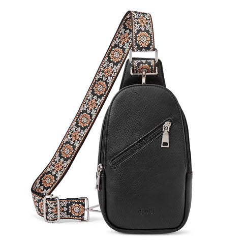 CLUCI Cross Body Bag Purse for Women, Sling Bag Crossbody Purse, Leather Sling Bag Crossbody Bags Trendy Chest Bag for Travel CLUCI