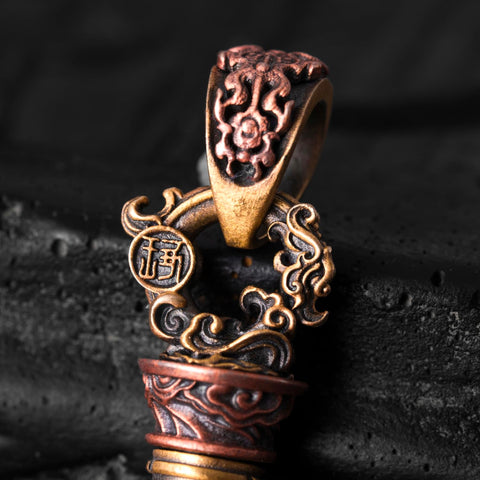 COPPERTIST.WU Arrowhead Capsule Pendant 2.0 Necklace for Men Women - Historical Replica Jewelry with Storage Function (Brass)