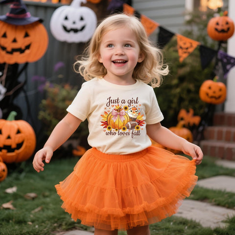 Just A Girl Who Loves Fall Shirts Girl Pumpkin Spice Autumn Trendy Thankful T-Shirt 9T 10T