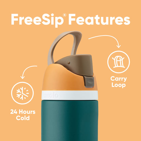 Owala FreeSip Insulated Stainless Steel Water Bottle with Straw for Sports, Travel, and School BPA-Free Sports Water Bottle, 24 oz, Denim Owala