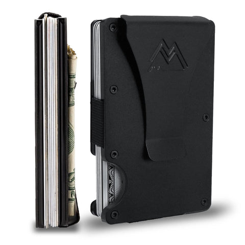 Mountain Voyage Minimalist Wallet for Men - Slim RFID Wallet I Scratch Resistant, Matte Black Credit Card Holder & Money Clip, Easily Removable Money & Cards, Mens Wallets Mountain Voyage Co