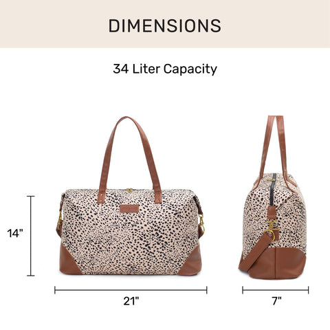 Jadyn Luna Women's Weekender Bag and Travel Duffel, Large 37 Liter Capacity (Cheetah Spot) Jadyn