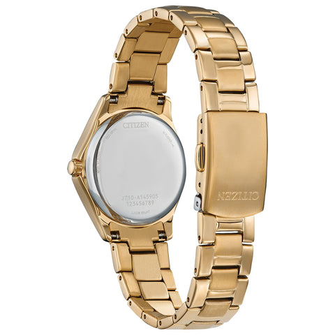 Citizen Ladies' Eco-Drive Classic Crystal Watch in Gold-Tone Stainless Steel, Champagne Dial Citizen