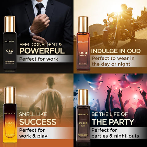 B.e;ll-a-V,i-t-a Luxury Man Perfume Gift Set 4 x 20 ml for Men with KLUB, OUD, CEO, G.O.A.T Perfume | Woody, Citrusy Long Lasting EDP Fragrance Scent Generic