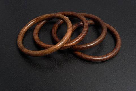 Pure Hands Chunky & Stylish Pack-of-4 Handmade Wood Bangle Bracelets for Women. Pure Hands