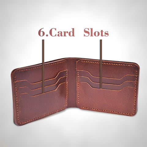 AshDepot Men's Genuine Leather Wallet - Bifold Wallet For Men, Original Leather Men Wallet - RFID Blocking Mens Wallet, 6 Card Holder Slots & 2 Cash Pockets, Brown AshDepot