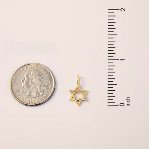 Gelin Diamond Star of David Charm 14K Solid Gold